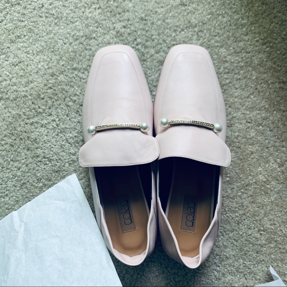 NIB Coliac pink pearl loafer convertible back